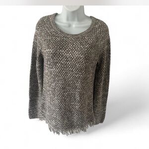 Women’s Fringe Brown Knit Sweater